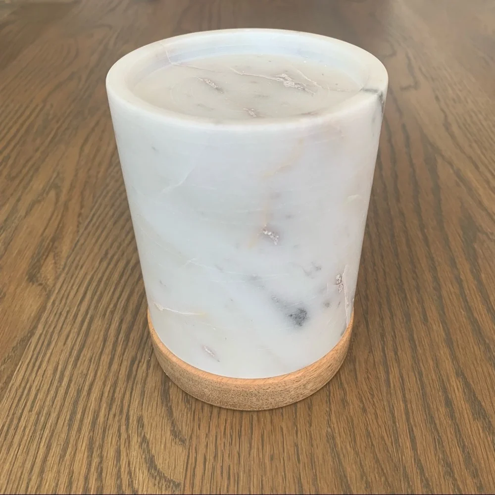 Target Threshold Carrara Marble and Mango Wood Candle Holder